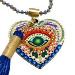 Collar largo Corazón hecho a mano pieza única mexican boho