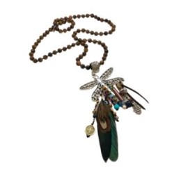 Collar largo Libélula hecho a mano pieza única mexican boho