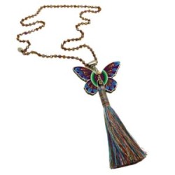 Collar largo Mariposa hecho a mano pieza única mexican boho