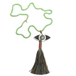 Collar largo Ojo hecho a mano pieza única mexican boho