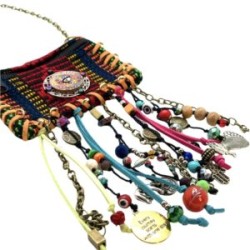 Collar mini bolsa con dijes de fortuna y buena suerte