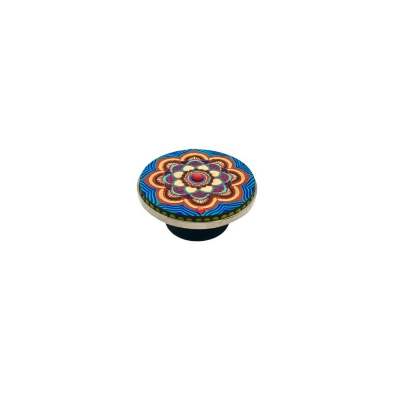 Phone Grip con MANDALA de madera pintada a mano