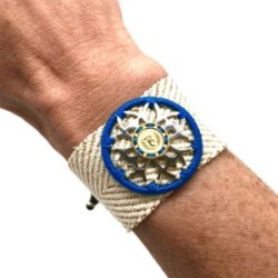 Pulsera ancha chakra “Vishudha” color azul celeste