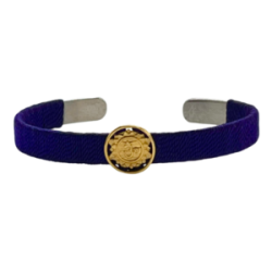 Pulsera chakra “Sahasrara” bordada en morado morado de acero inoxidable