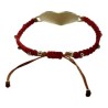 Pulsera con corazón y decreto color plata ajustable roja