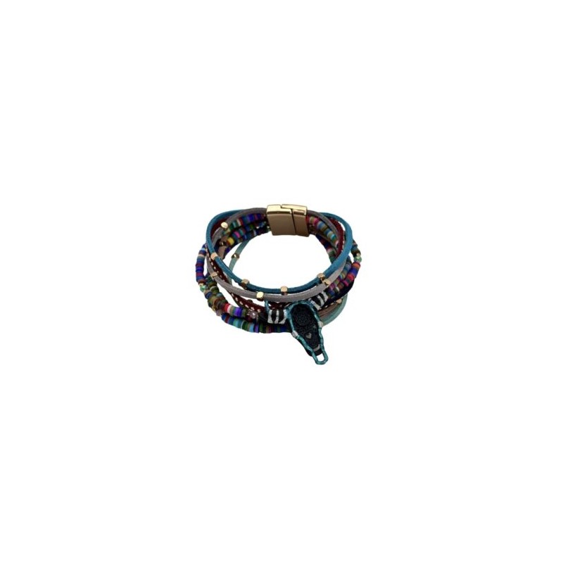 Pulsera con toro de metal calado vintage