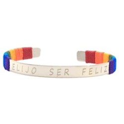 Pulsera de acero inoxidable 7 colores chakras “ELIJO SER FELIZ”