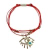 Pulsera de hilo encerado ROJO con dije de ojo