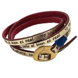 Pulsera de piel con decreto ajustable