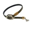 Pulsera de piel con palabras color chocolate y broche ajustable
