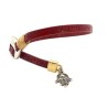 Pulsera de piel con palabras color rojo y broche ajustable