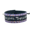 Pulsera de piel pintada “Vibra, Inspira, Trasciende”