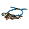 Pulsera de resorte AZUL con dijes de protección y fortuna