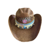 Sombrero “Country” color CAFE y dije de madera pintada