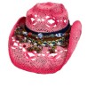 Sombrero “Country” color rosa mexicano y cintas con flecos