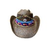 Sombrero con trenza de yute y colores flor