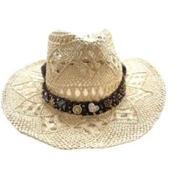 Sombrero Country flex color paja con cafe