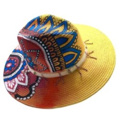 Sombrero tres pintado a mano pieza única