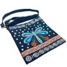Bolsa “Cross Body”  de mezclilla con LIBELULA pintada a mano