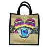 Bolsa CUADRADA de yute con parche de corazón