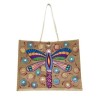 Bolsa de yute con LIBELULA pintada a mano