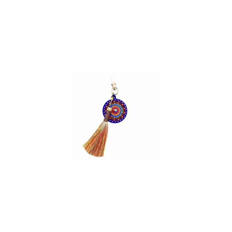 Bolsero con Mandala de madera pintado a mano