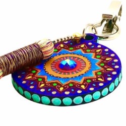Bolsero con Mandala de madera pintado a mano