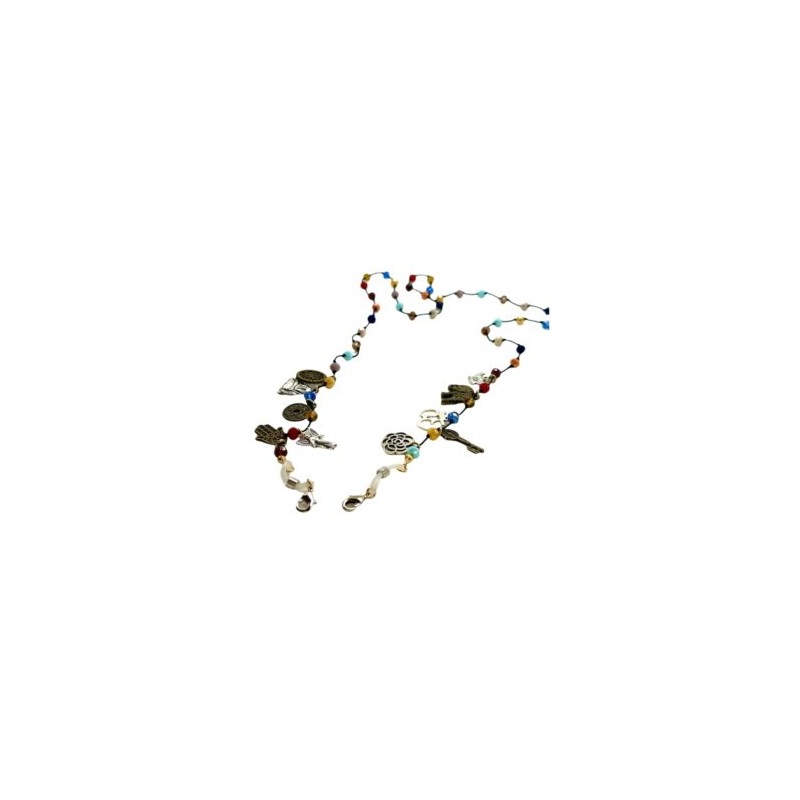 Cadena para tapa bocas o lentes con cristal checo y dijes