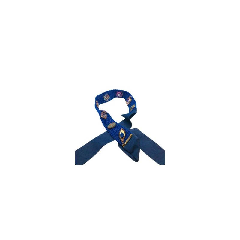 Cinturón unitalla hecho a mano pieza única mexican boho azul marino