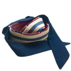 Cinturón y/o Asa para bolsa con cinta de colores y mezclilla